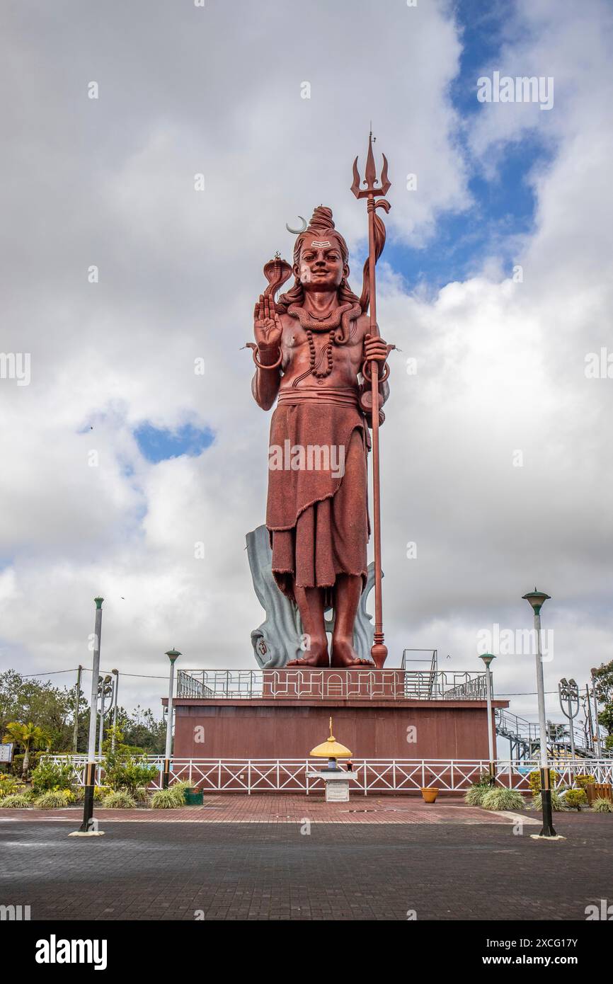 Statue of the Hindu faith at Lake Grand Bassin, Lord Shiva, Grand Bassin Hindu Temple, Mauritius Stock Photo