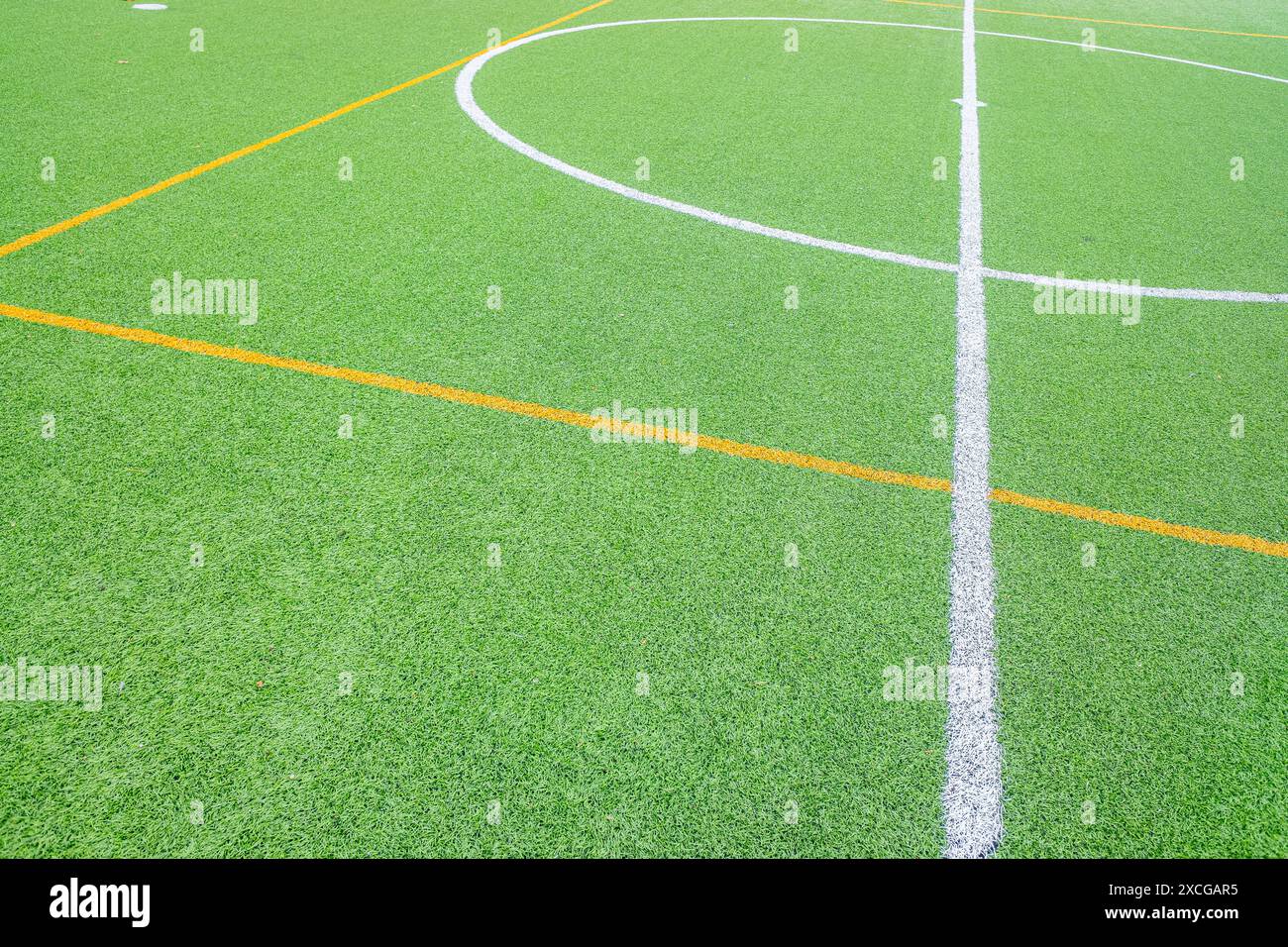 partial view of the central area of a 7aside soccer field Stock Photo Alamy