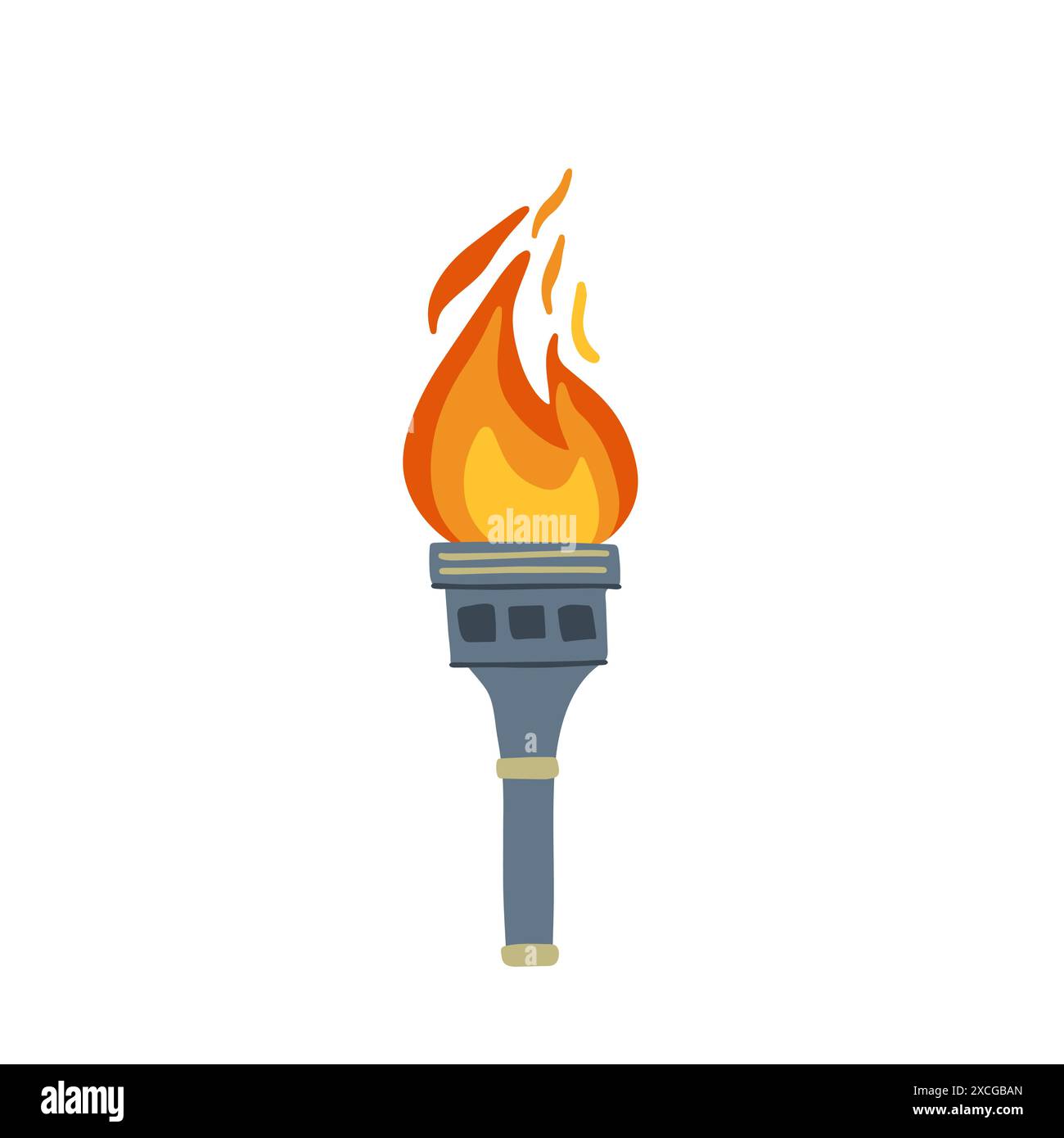 Illustration Of An Olympic Torch With Burning Flame In Flat Style Illustration Of An Olympic Torch With Burning Flame In Flat Style