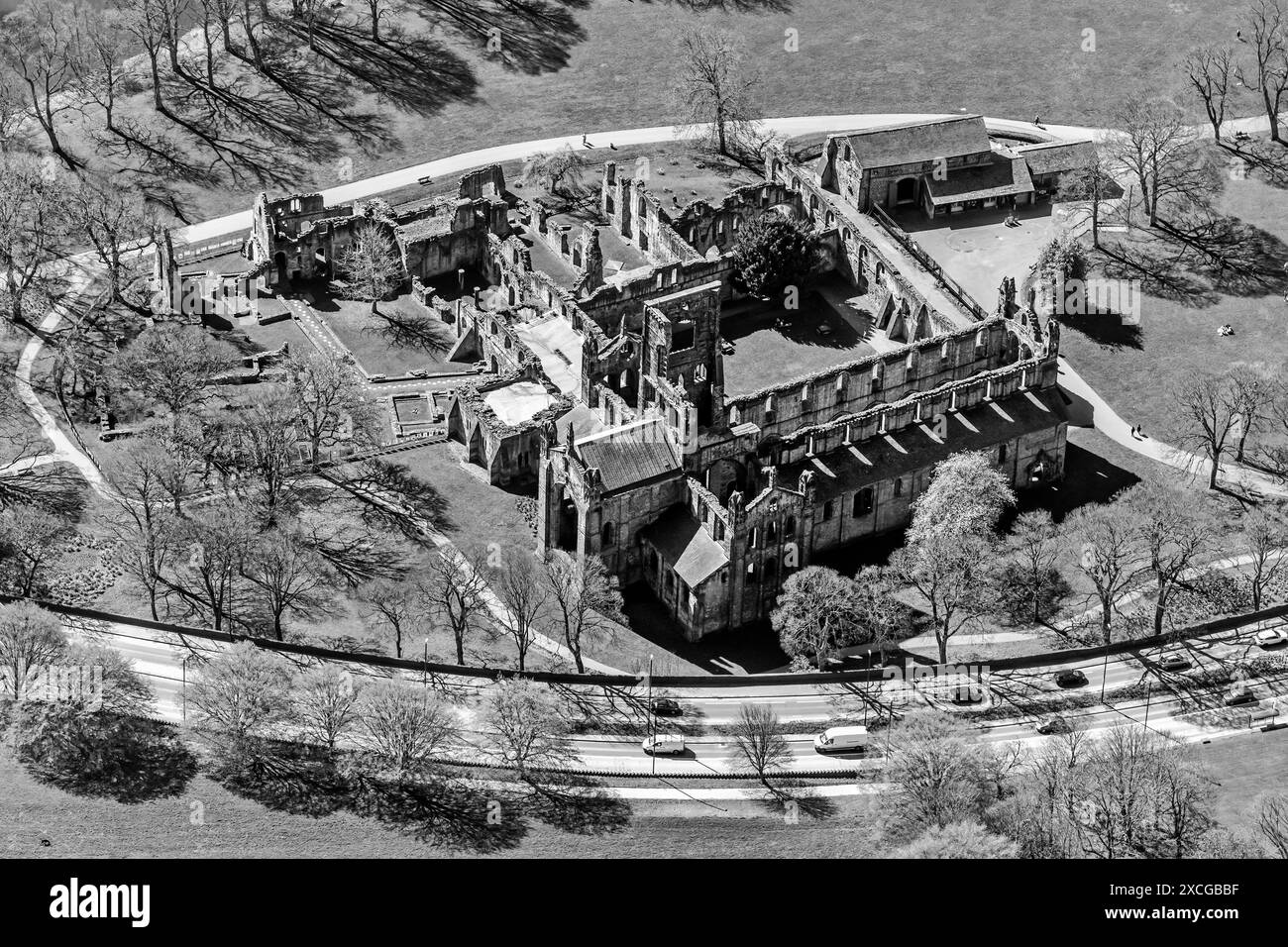aerial photo of Kirkstall Abbey from 1500 feet Stock Photo Alamy