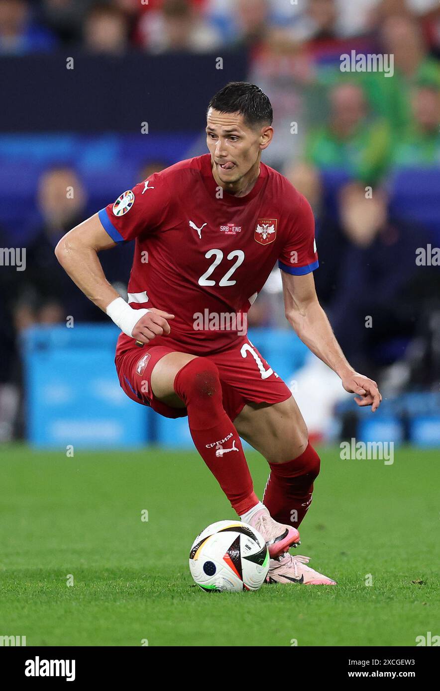 Gelsenkirchen, Germany. 16th June, 2024. Saša Lukic of Serbia during the UEFA European Championships match at Arena Aufschalke, Gelsenkirchen. Picture credit should read: David Klein/Sportimage Credit: Sportimage Ltd/Alamy Live News Stock Photo