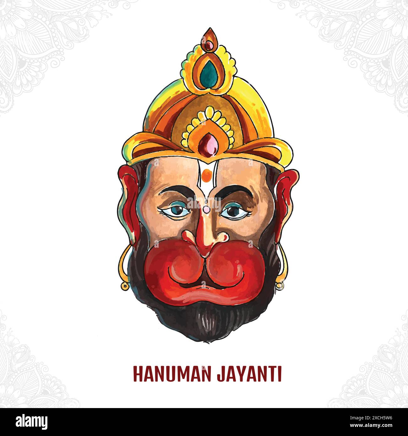 Sri hanuman jayanti festival of india celebration card background Stock