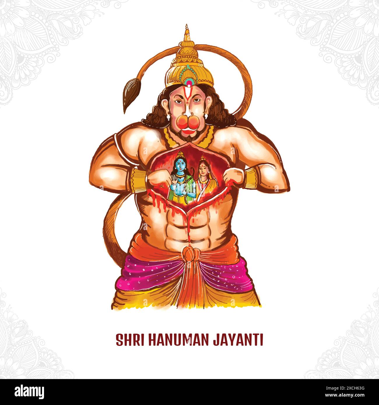 Hanuman Jayanti festival card background Stock Vector Image & Art Alamy