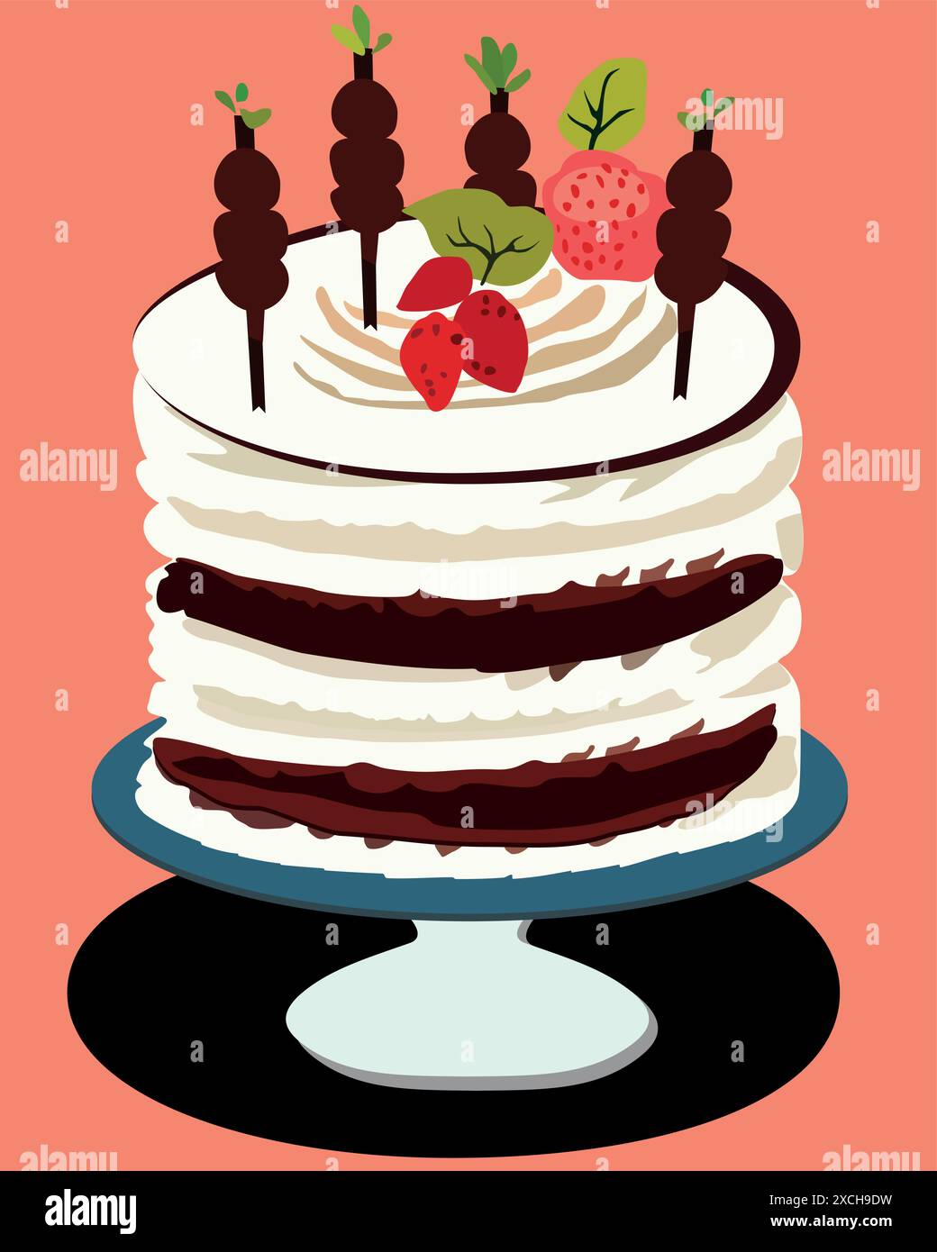 tray-chocolate-covered-strawberries-stock-vector-images-alamy