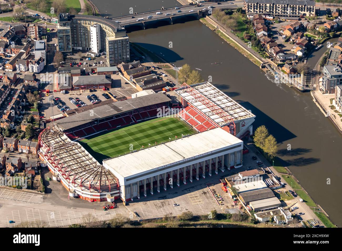 Aerial photo of Nottingham Forest FC City Ground Stadium from 1500 feet ...