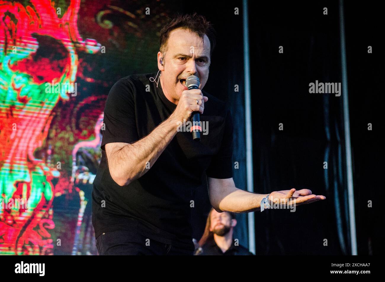 Hansi Kürsch of Blind Guardian performing at Release Athens Festival in