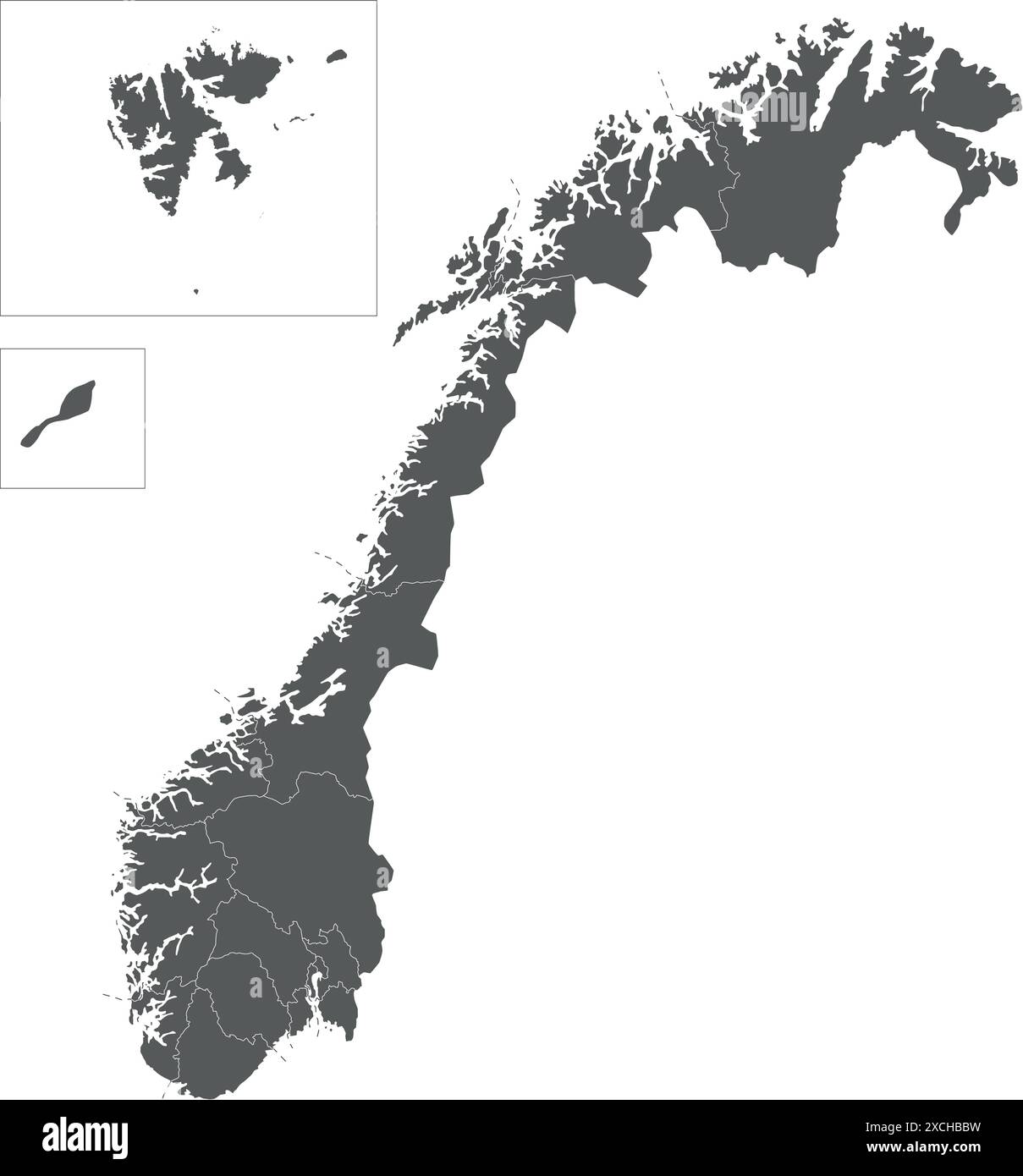 Vector Regional Blank Map Of Norway With Counties And Territories And Vector Regional Blank Map Of Norway With Counties And Territories And Administrative Divisions Editable And Clearly Labeled Layers 2XCHBBW 