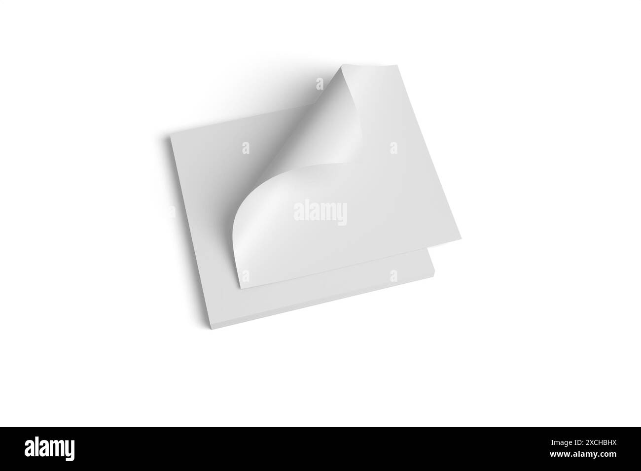 Square Brochure 3D Rendering Isolated on White Background Stock Photo ...