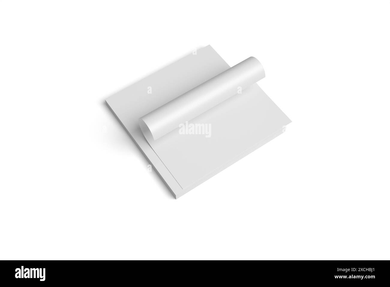 Square Brochure 3D Rendering Isolated on White Background Stock Photo ...