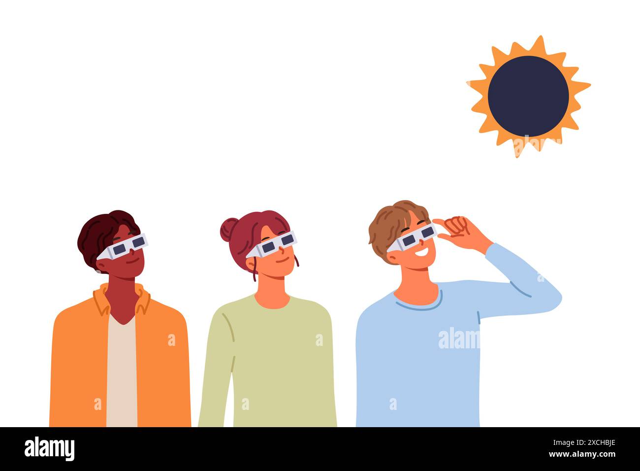 People view solar eclipse using disposable glasses to observe rare ...
