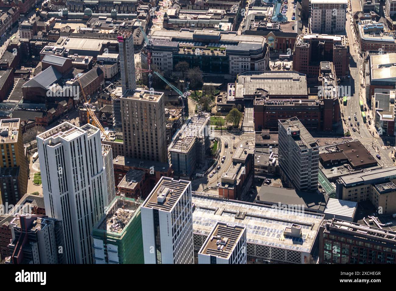 Aerial photo of Leeds City Centre taken from 2000 feet Stock Photo - Alamy