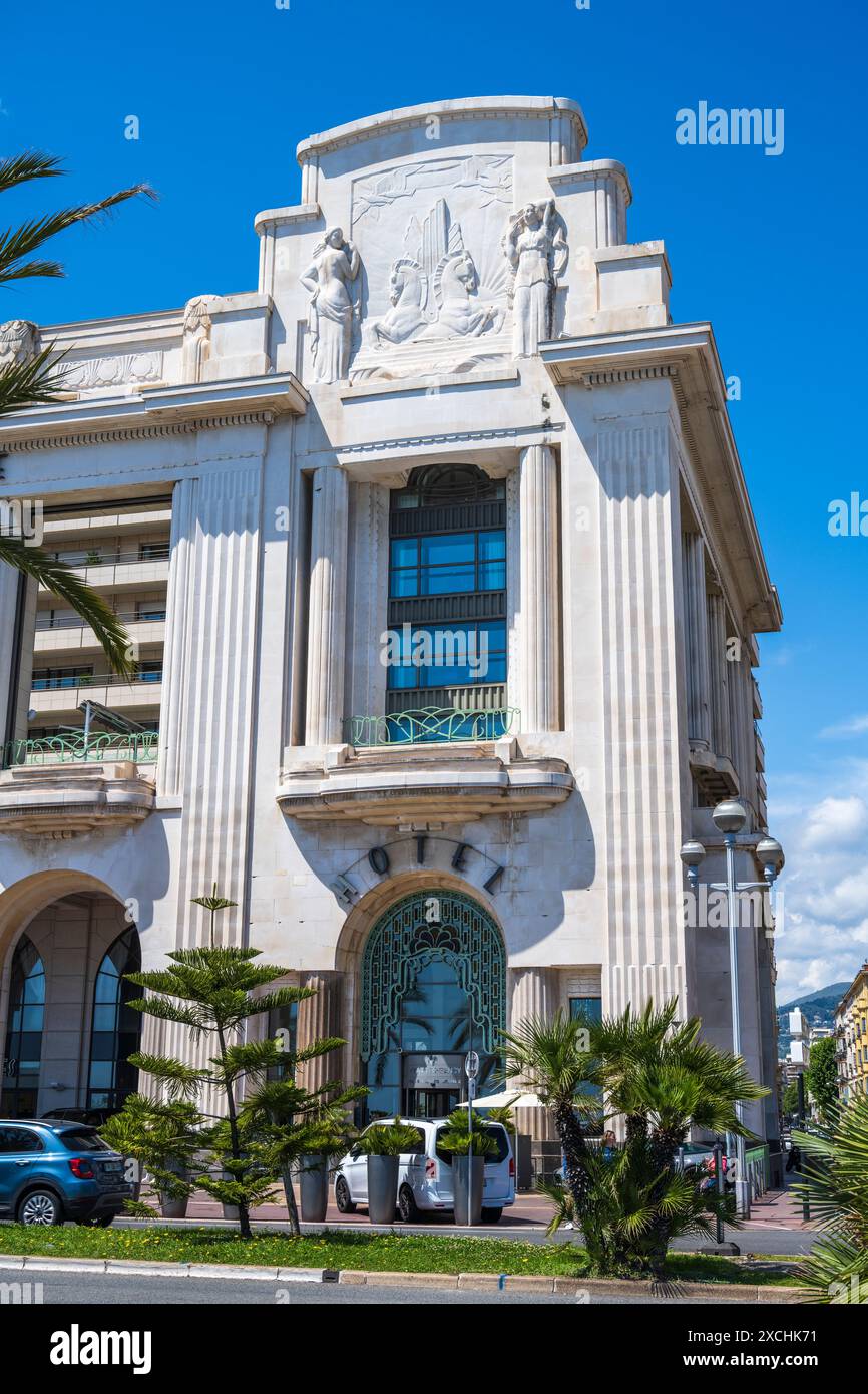 Casino Partouche Nice Palais De La Méditerranée on Promenade des Anglais on seafront of Nice, French Riviera, Côte d'Azur, Provence, France Stock Photo