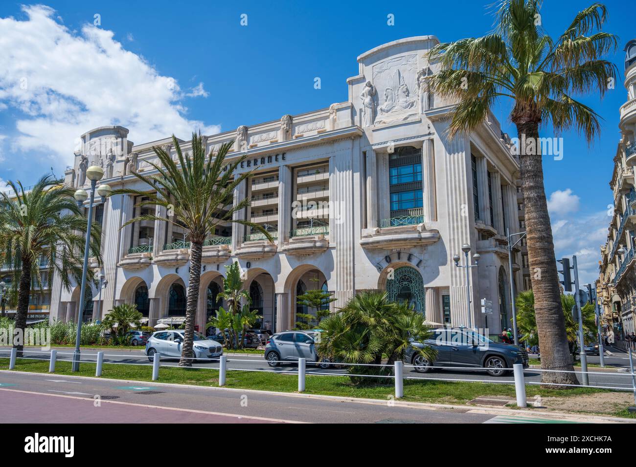 Casino Partouche Nice Palais De La Méditerranée on Promenade des Anglais on seafront of Nice, French Riviera, Côte d'Azur, Provence, France Stock Photo