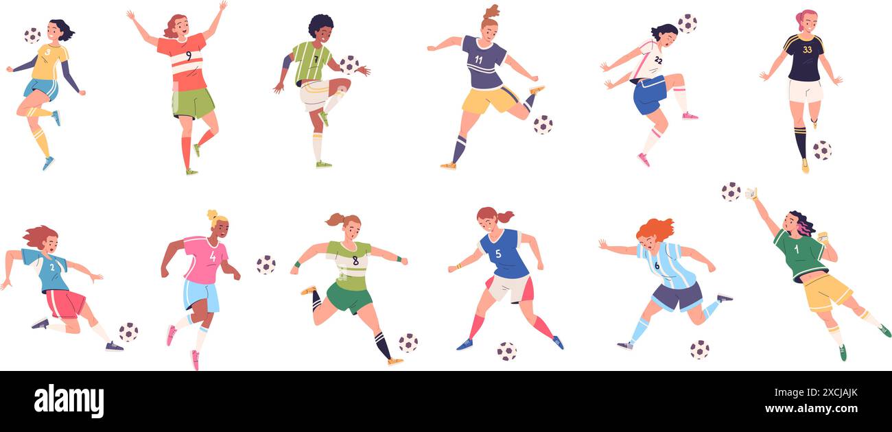 Female soccer players. Teen woman or teenagers girl football player ...