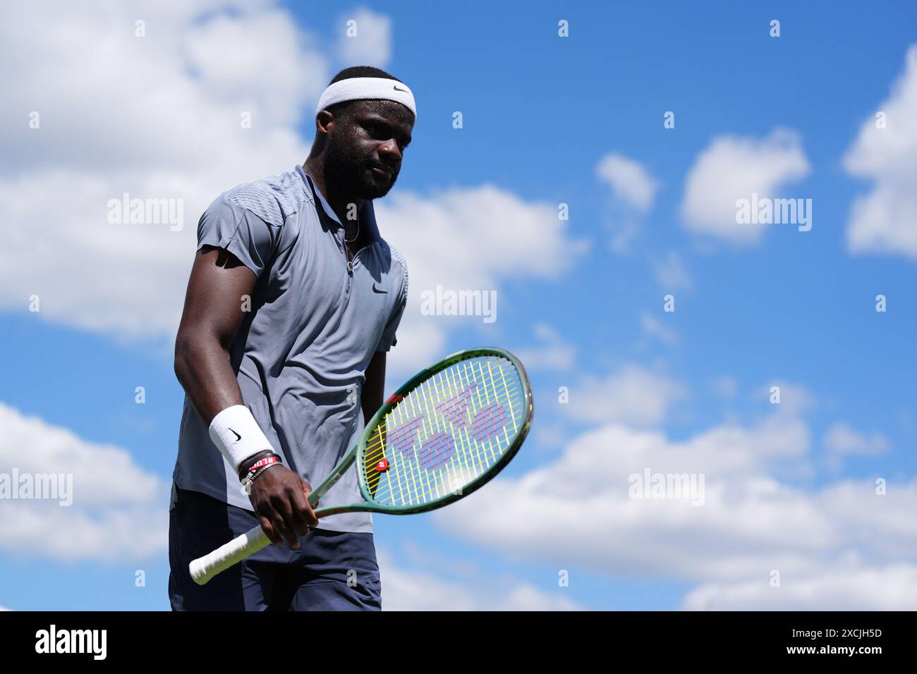 Queens Rinky Frances Tiafoe in action against Rinky Hijikata (not pictured) on day ...