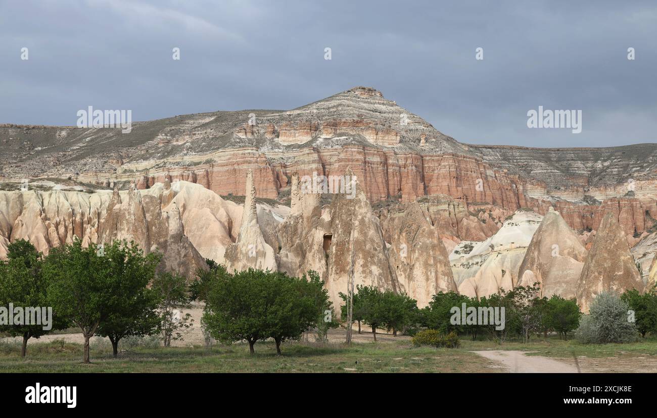 Rock formations in the Rose Valley in Cappadocia, Turkey Stock Photo ...