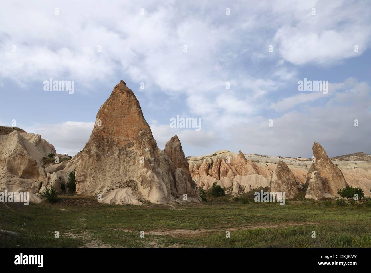 Rock formations in the Rose Valley in Cappadocia, Turkey Stock Photo ...