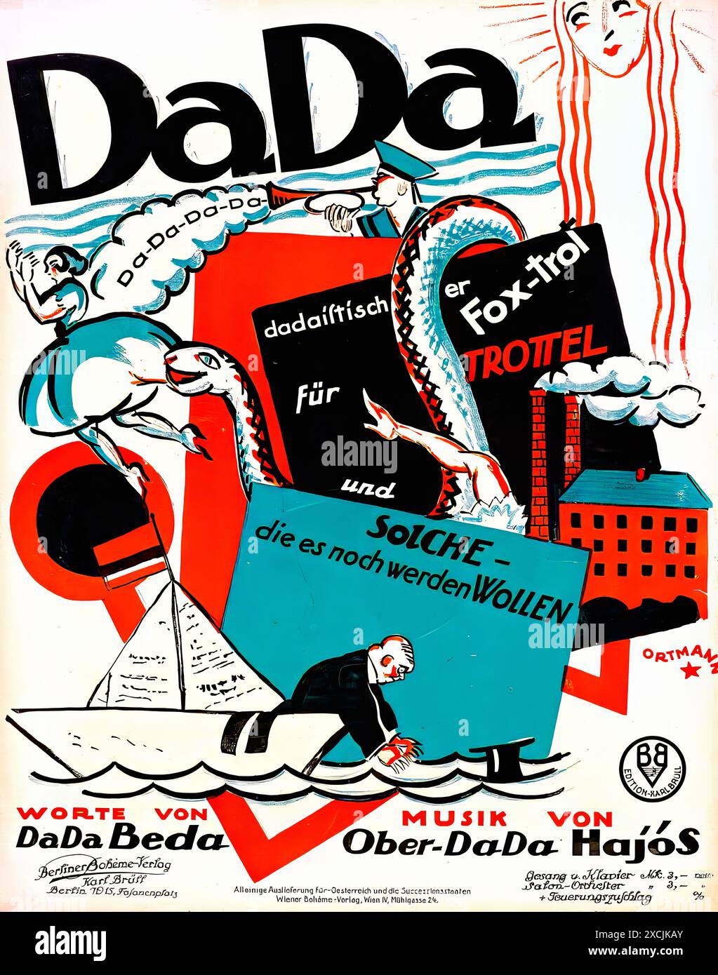 Dada Dadaist Fox trot 1920 Vintage Advertising Print Poster Stock Dada Dadaist Fox trot 1920 Vintage Advertising Print Poster Stock