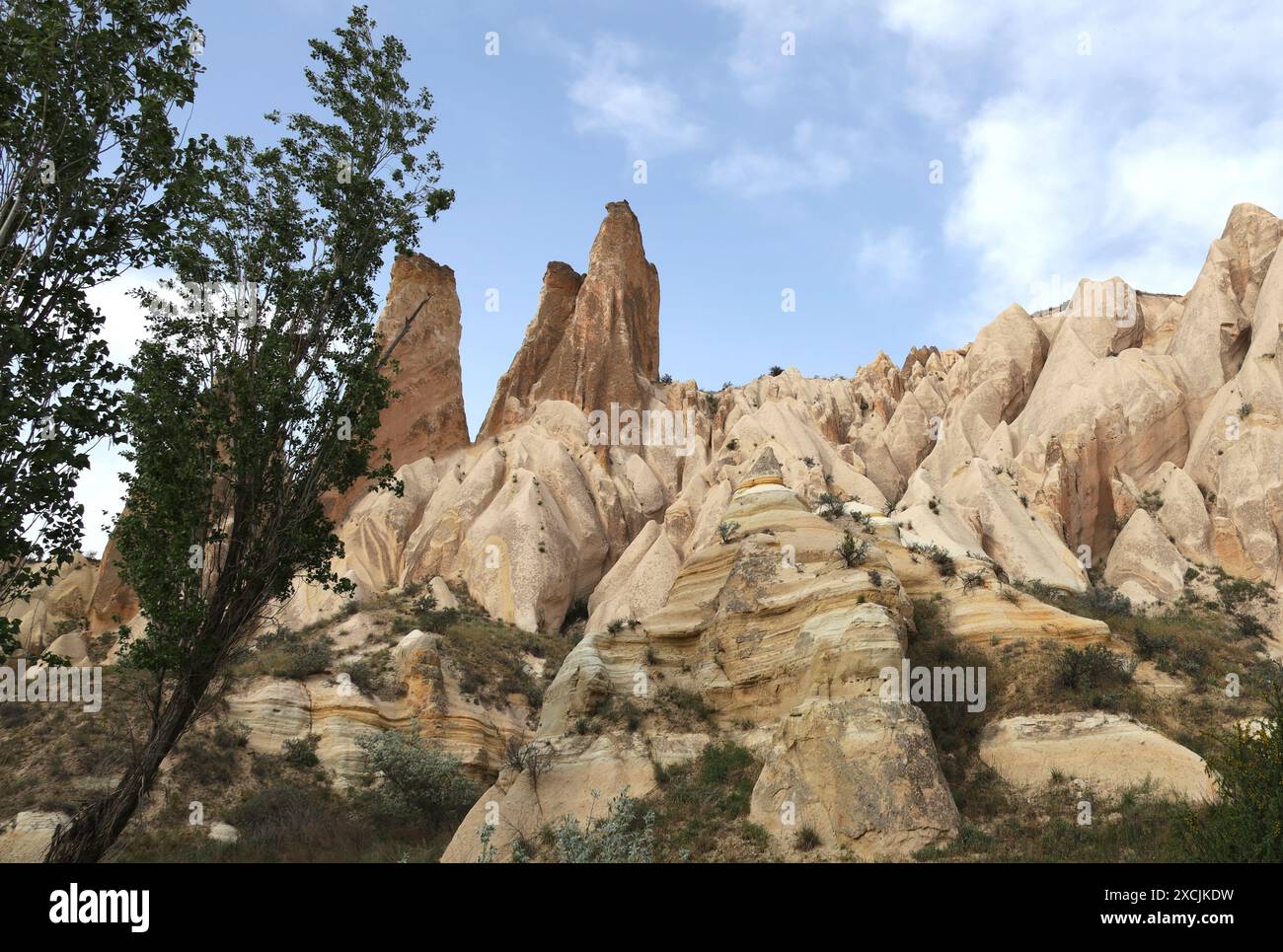 Rock formations in the Rose Valley in Cappadocia, Turkey Stock Photo ...