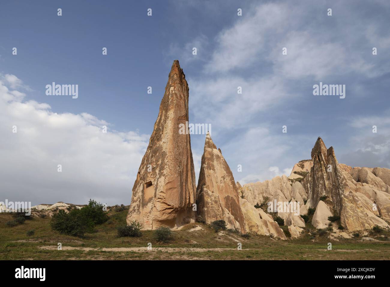 Rock formations in the Rose Valley in Cappadocia, Turkey Stock Photo ...