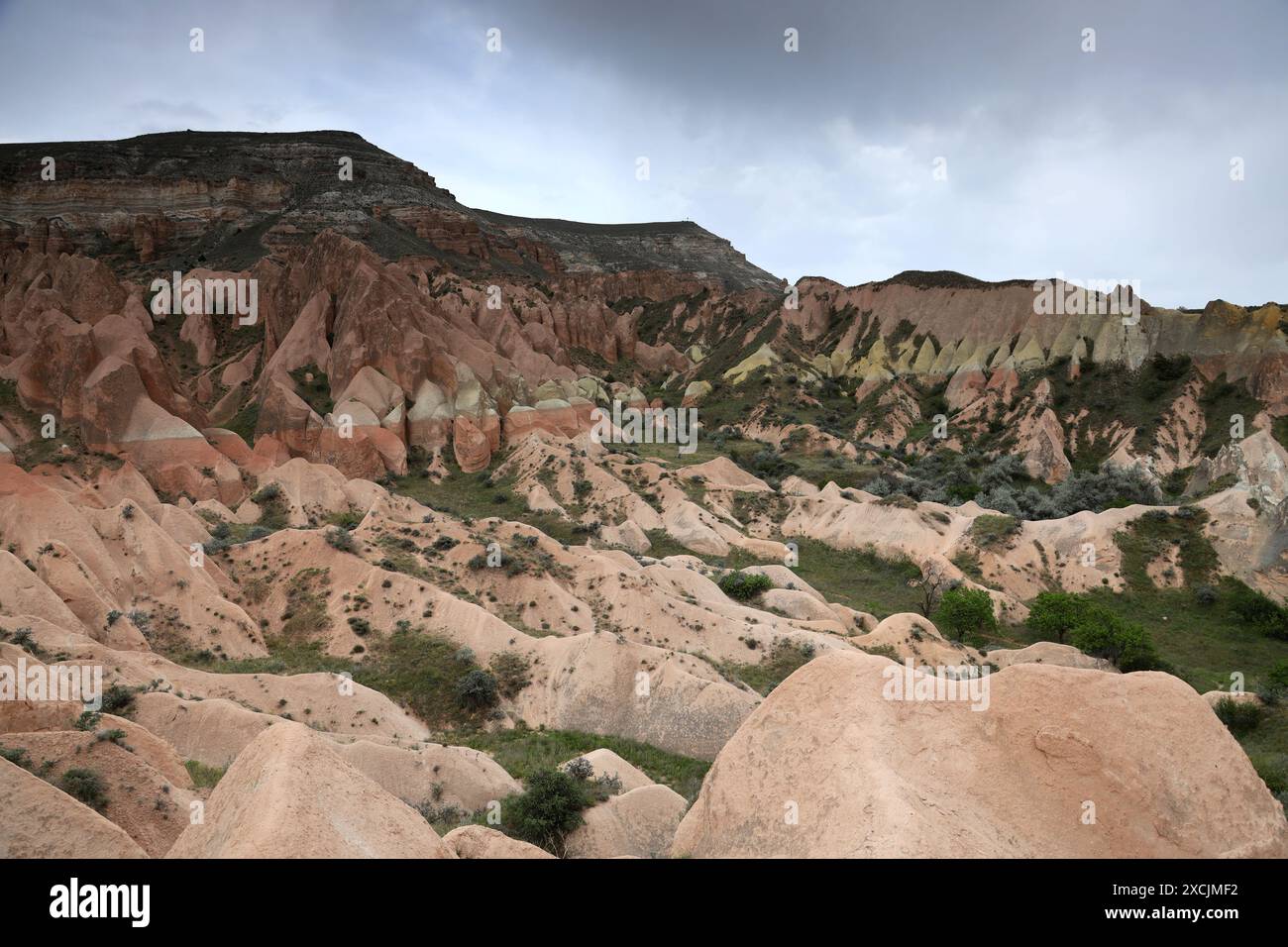 Rock formations in the Rose Valley in Cappadocia, Turkey Stock Photo ...