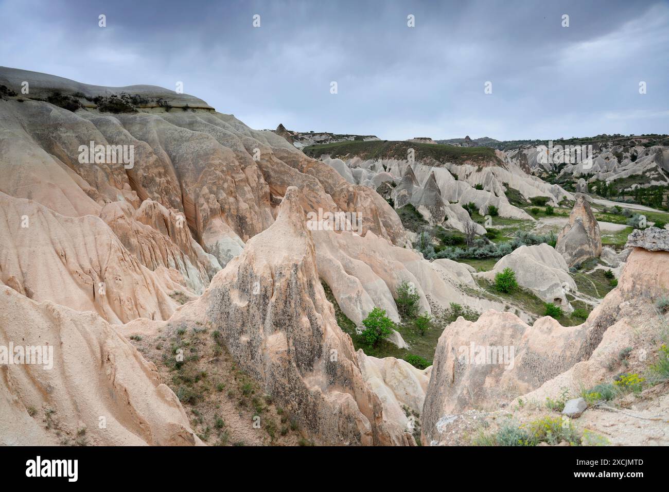 Rock formations in the Rose Valley in Cappadocia, Turkey Stock Photo ...
