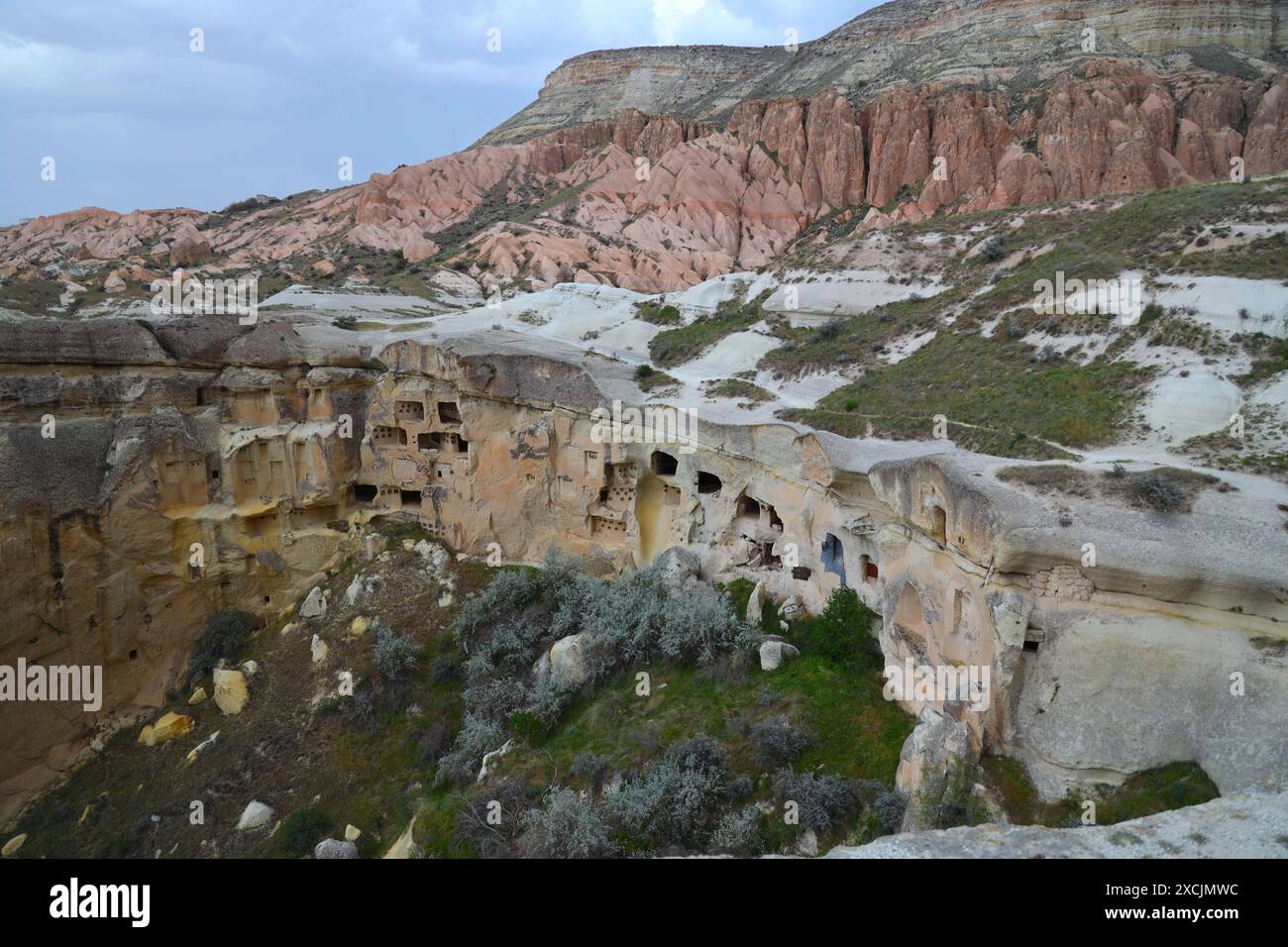 Rock formations in the Rose Valley in Cappadocia, Turkey Stock Photo ...