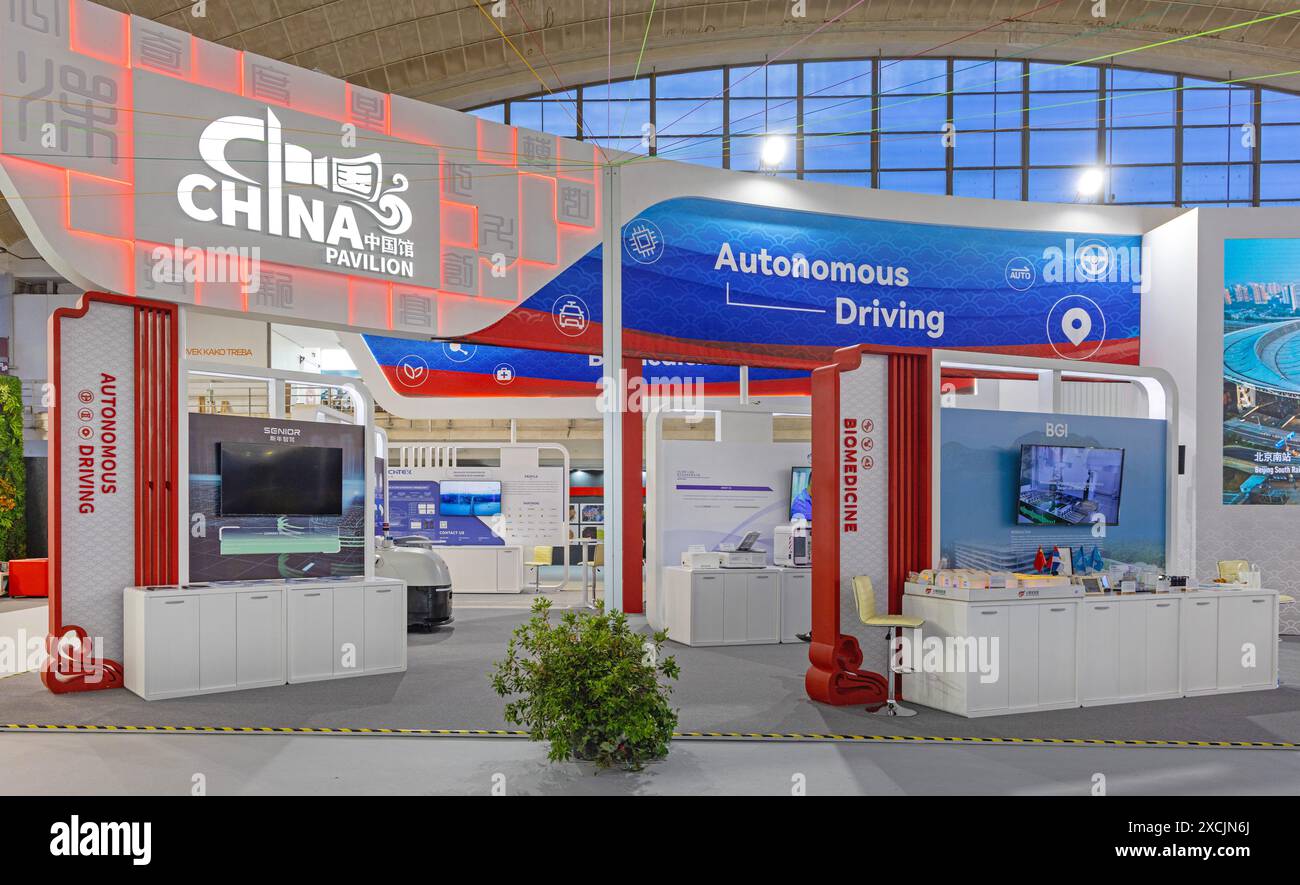 Belgrade, Serbia May 24, 2024 China Pavilion Autonomous Driving and Bio Medicine at