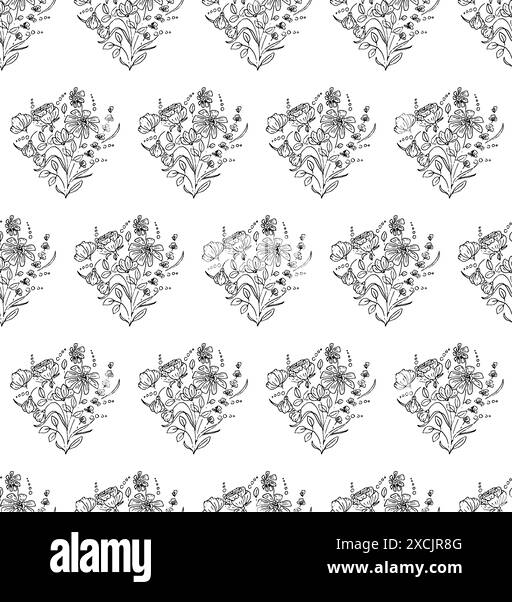 Hand drawn seamless floral pattern Stock Vector Image & Art - Alamy