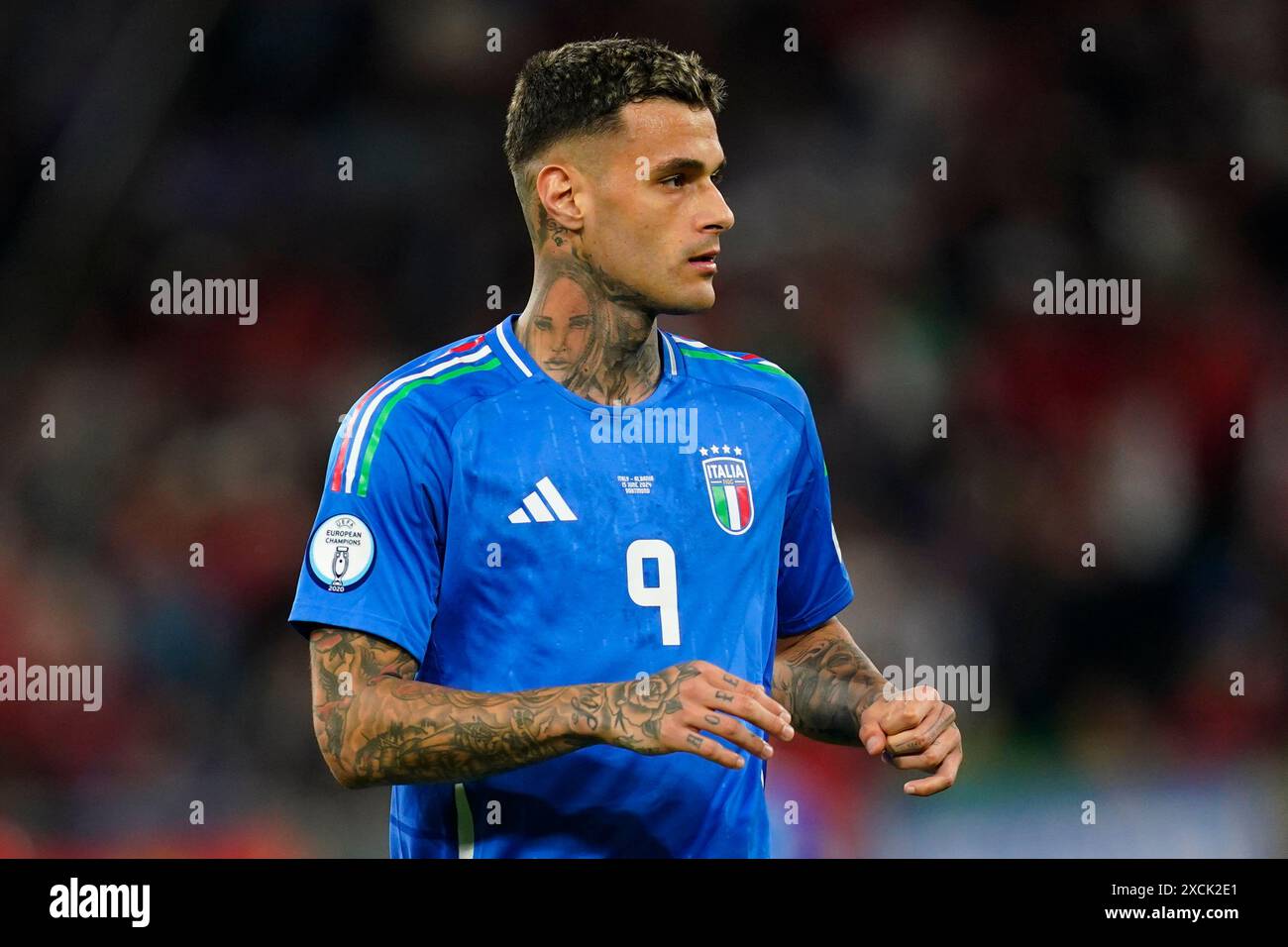 Dortmund, Germany. 15th June, 2024. Gianluca Scamacca of Italy during ...