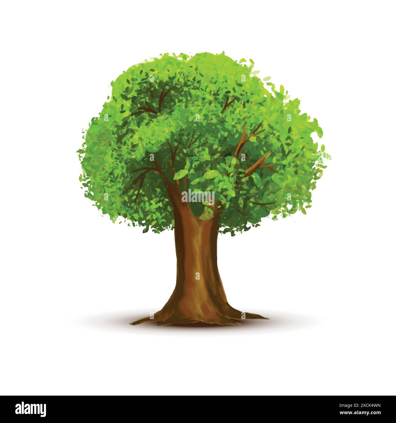 Beautiful green landscape tree on white background Stock Vector