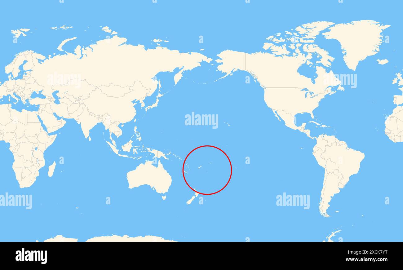 Locator map showing the location of the country Tonga in Oceania. The ...