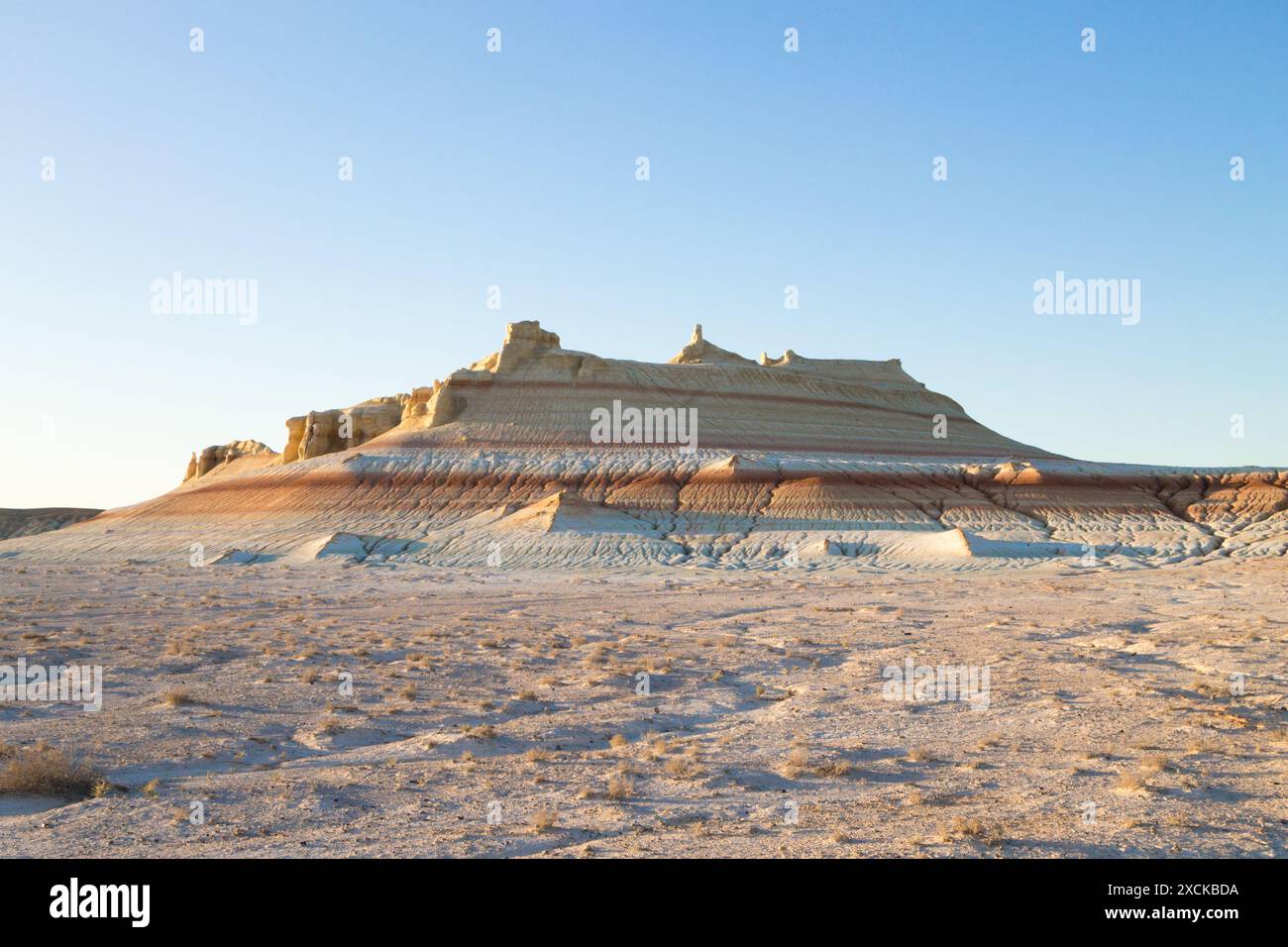 Mangystau desert landmark, Kyzylkup area, Kazakhstan. Rock strata ...