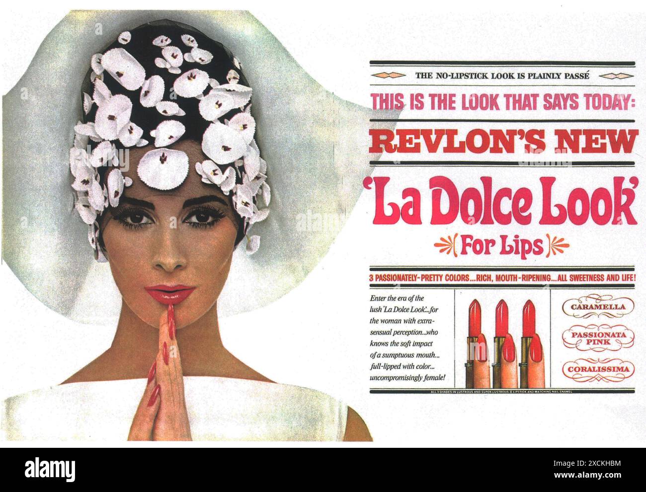 1966 Revlon Le Dolce Look for lips ad Stock Photo