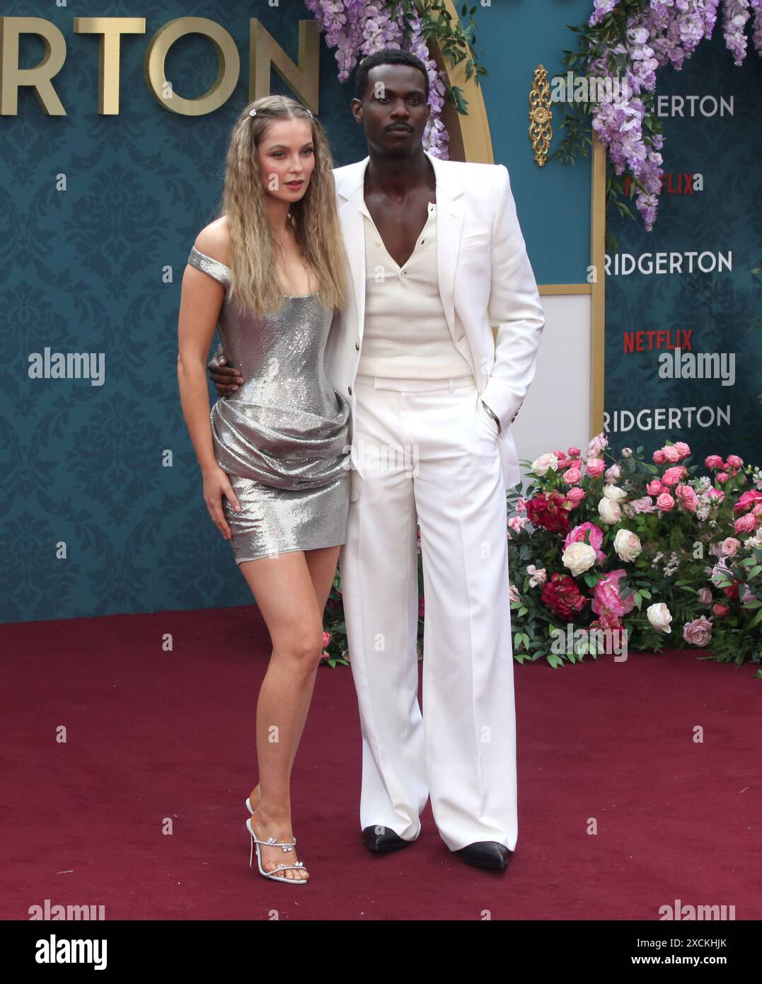 London, UK. Hannah Dodd and Victor Alli at the Bridgerton Season 3