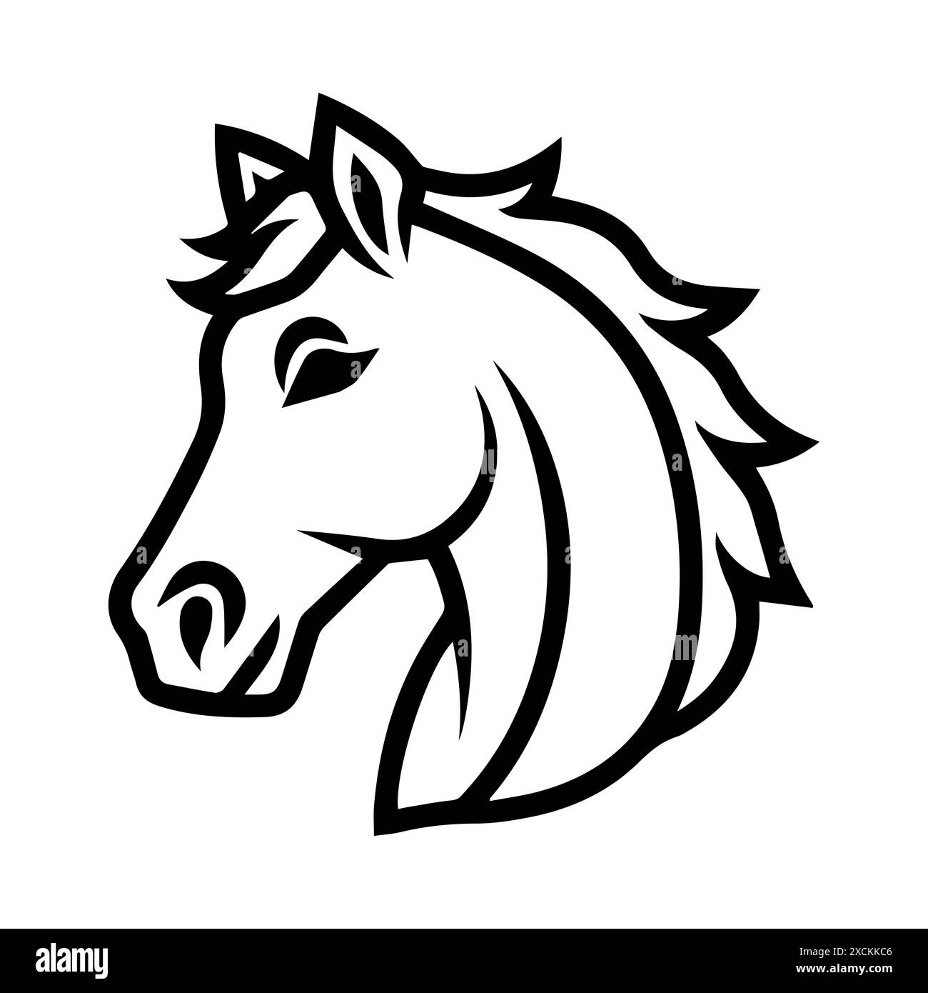Horse logo or modern line icon. Vector line art and icon design with ...