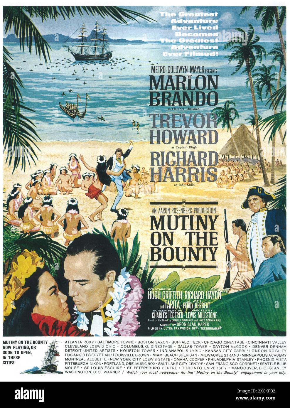 1962 Mutiny On The Bounty Film Poster Directed By Lewis Milestone with 1962-mutiny-on-the-bounty-film-poster-directed-by-lewis-milestone-with