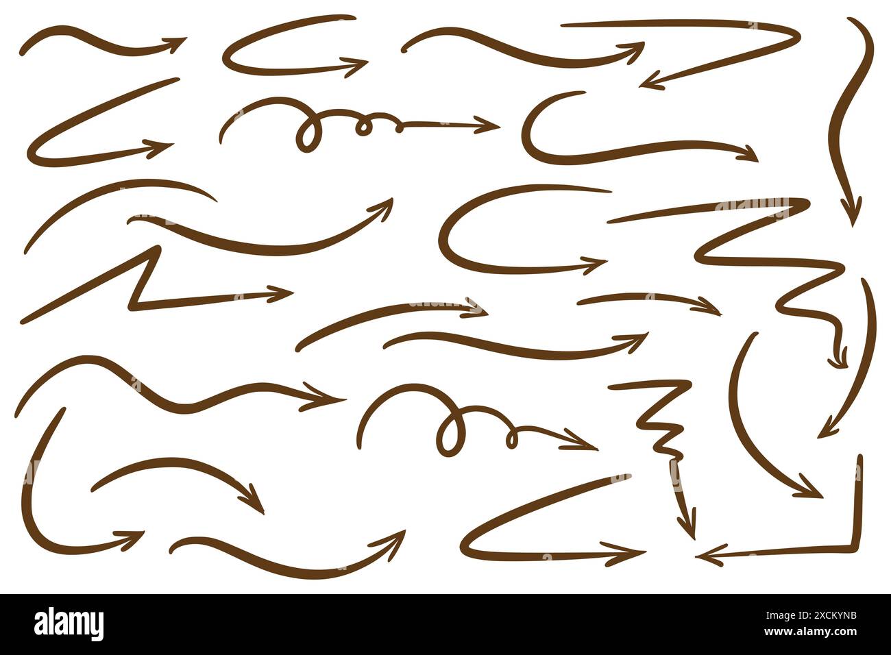 Hand drawn modern arrows set design Stock Vector