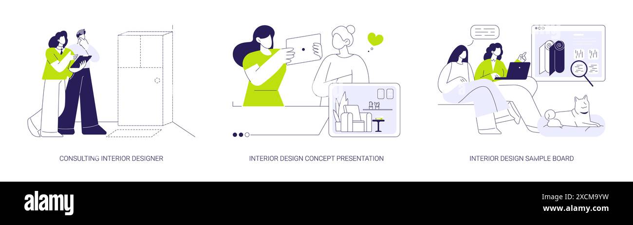 Interior designer with client Stock Vector Images - Alamy