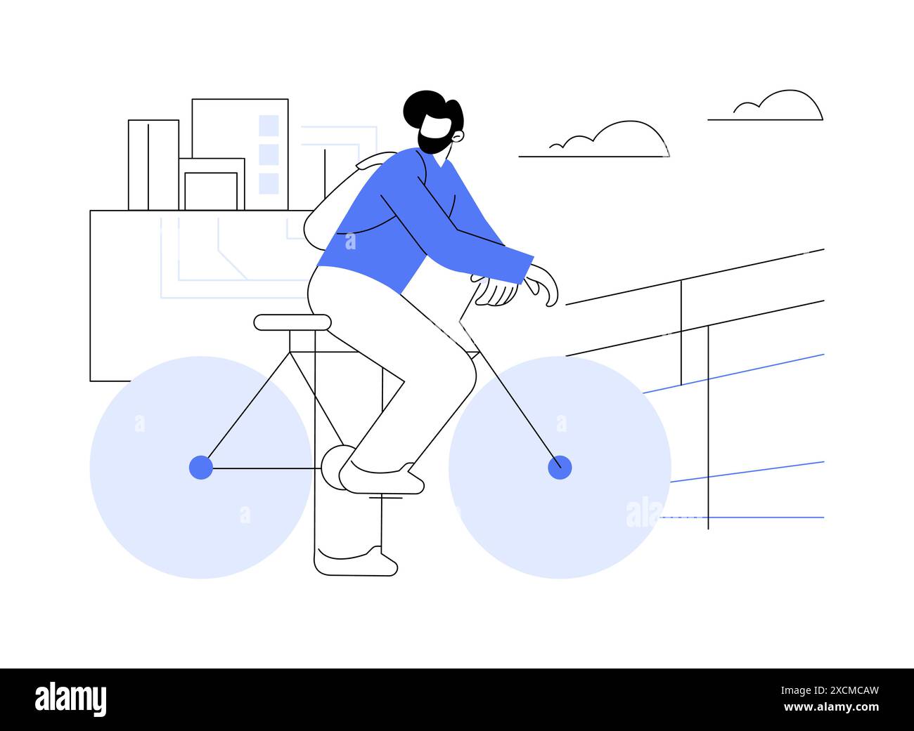 Cycling to work isolated cartoon vector illustrations Stock Vector ...