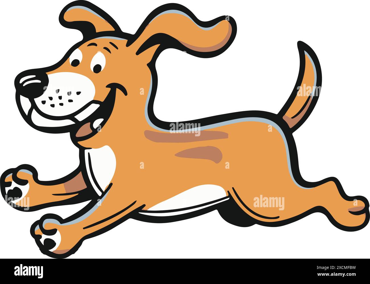 cartoon vector dog, vector cartoon dog running Stock Vector Image & Art