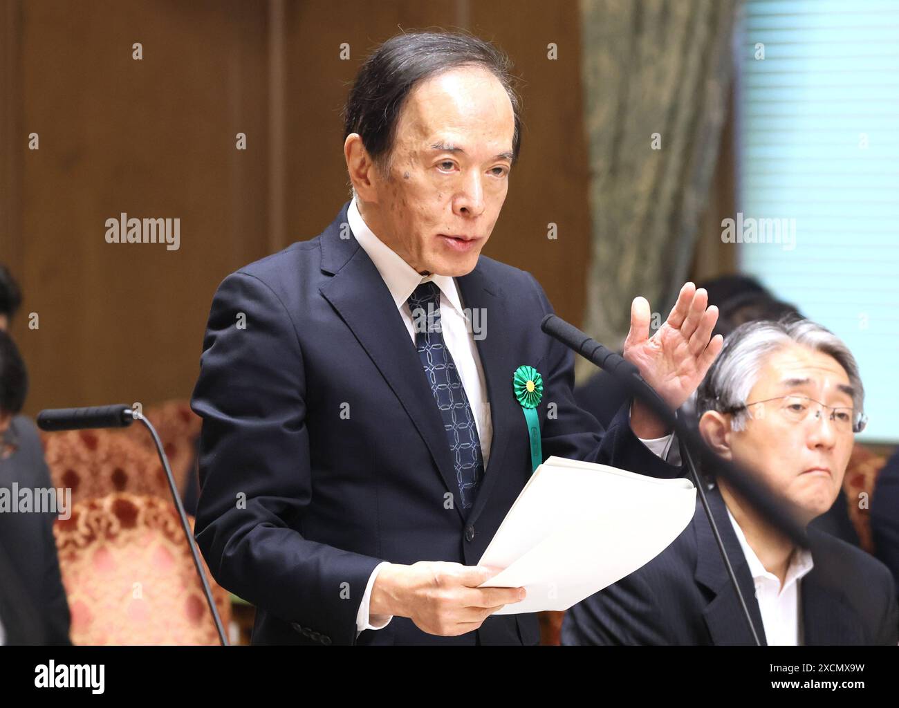 Tokyo, Japan. 18th June, 2024. Bank of Japan Governor Kazuo Ueda answers a question at Upper House's financial affairs committee session at the National Diet in Tokyo on Tuesday, June 18, 2024. (photo by Yoshio Tsunoda/AFLO) Stock Photo