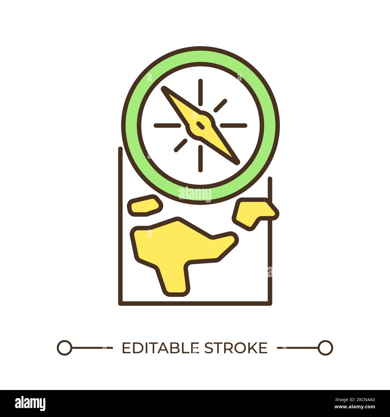 Navigation map RGB color icon Stock Vector
