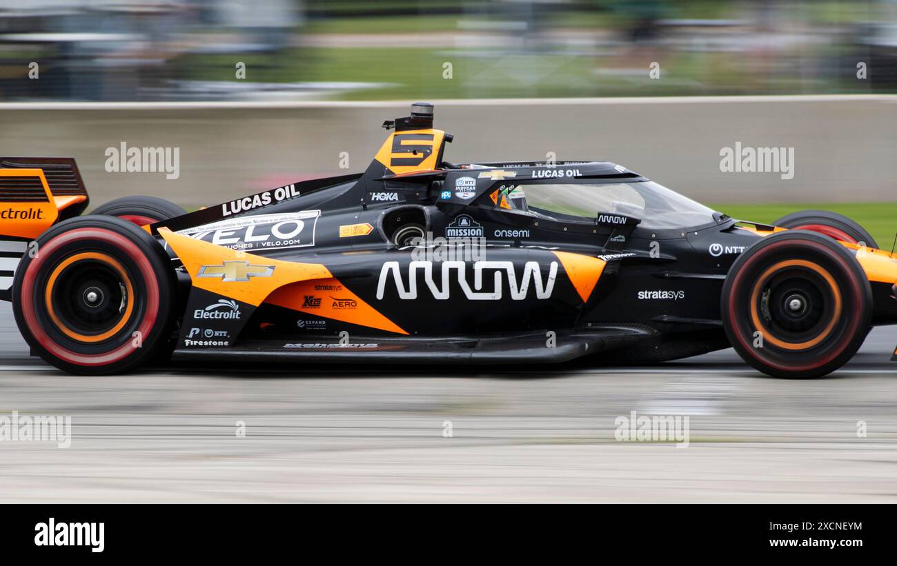 June 09, 2024 IndyCar 5 Pato O'Ward drives his Arrow McLaren car