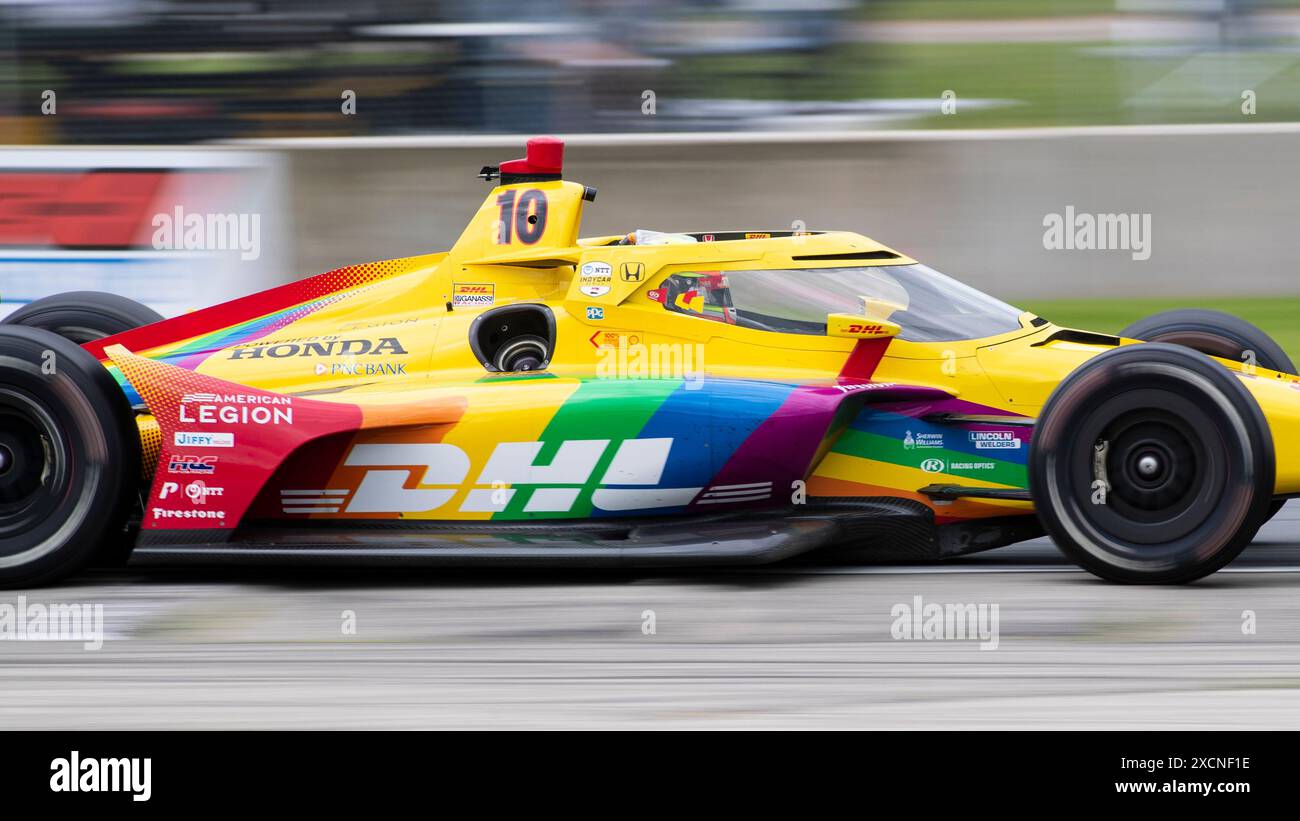 June 09, 2024 IndyCar 10 Alex Palou drives his Chip Ganassi Racing