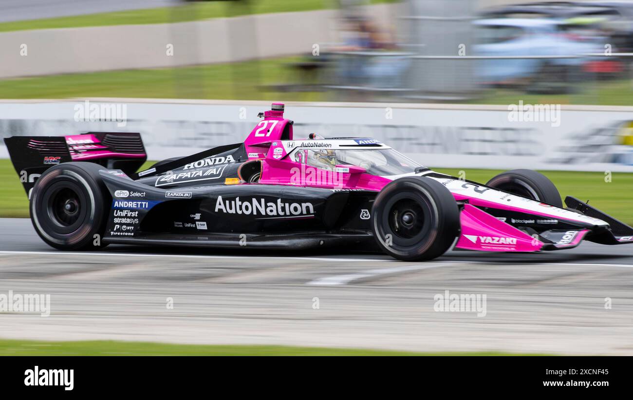 June 09, 2024 IndyCar 27 Kyle Kirkwood drives his Andretti Global