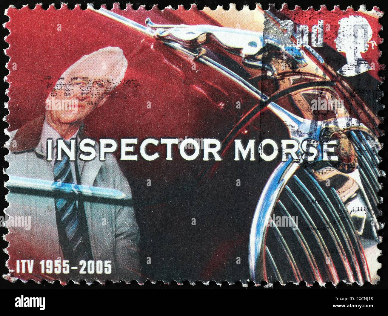 Tv series Inspector Morse celebrated on british postage stamp Stock