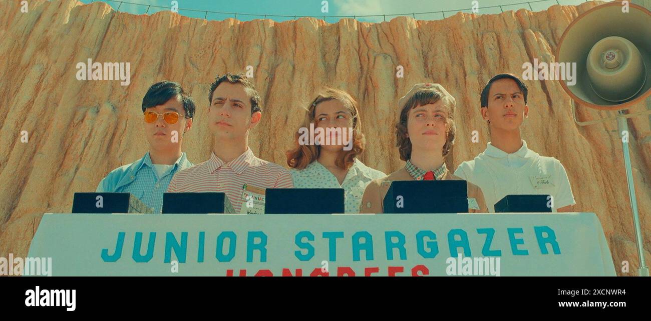 Asteroid City Year : 2023 USA Director: Wes Anderson  Ethan Josh Lee, Jake Ryan, Grace Edwards, Zoe Bernard, Aristou Meehan Stock Photo