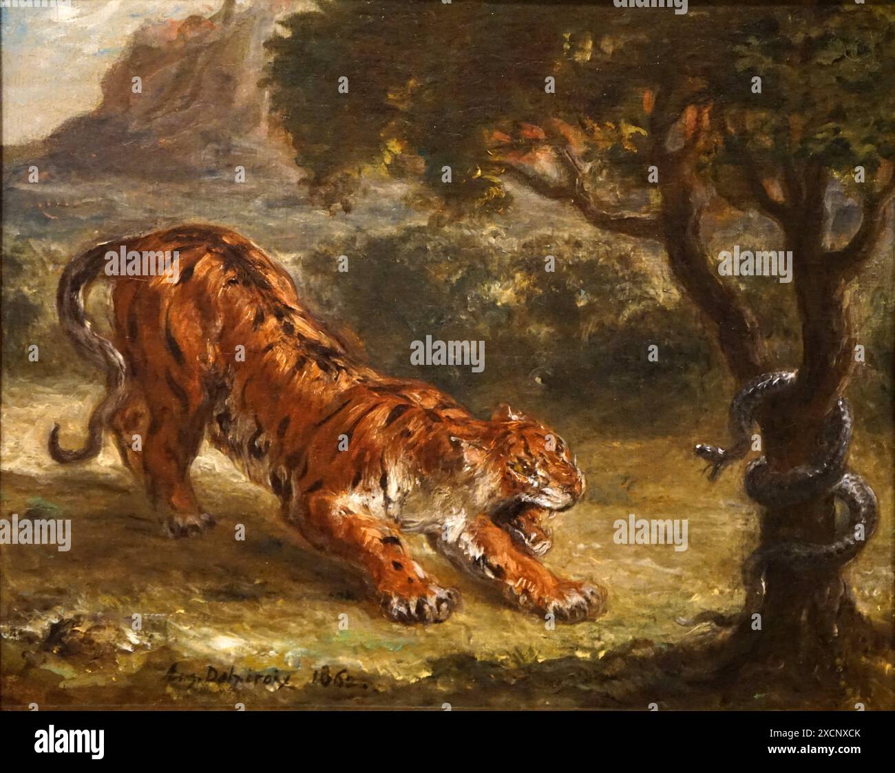 Tiger and snake eugène delacroix hi-res stock photography and