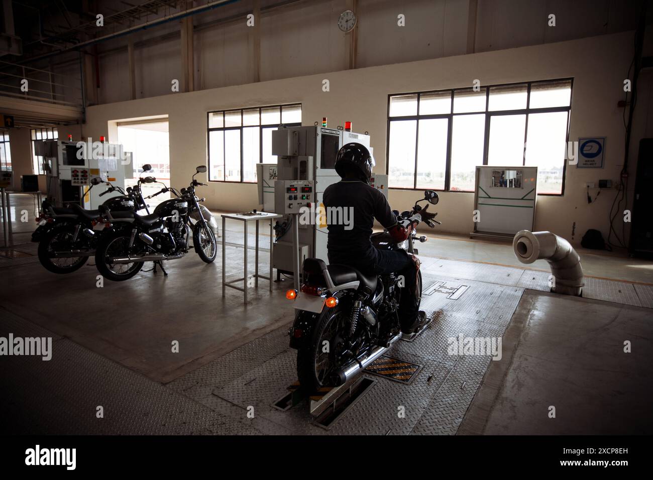 Reportage shot at the Royal Enfield Motorcycle Factory in Chennai, India Stock Photo
